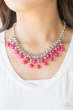 Friday Night Fringe - Pink Necklace - Paparazzi Accessories Necklace Bedazzle Me Pretty Mobile Fashion Boutique