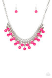 Friday Night Fringe - Pink Necklace - Paparazzi Accessories Necklace Bedazzle Me Pretty Mobile Fashion Boutique