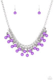 Friday Night Fringe - Purple Necklace - Paparazzi Accessories Necklace Bedazzle Me Pretty Mobile Fashion Boutique