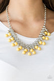 Friday Night Fringe - Yellow Necklace - Paparazzi Accessories Necklace Bedazzle Me Pretty Mobile Fashion Boutique