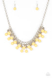 Friday Night Fringe - Yellow Necklace - Paparazzi Accessories Necklace Bedazzle Me Pretty Mobile Fashion Boutique