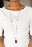 Friends In GLOW Places - Brass Necklace - Paparazzi Accessories Necklace Bedazzle Me Pretty Mobile Fashion Boutique
