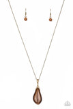 Friends In GLOW Places - Brass Necklace - Paparazzi Accessories Necklace Bedazzle Me Pretty Mobile Fashion Boutique