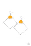 Friends of a LEATHER - Yellow Earrings - Paparazzi Accessories Earrings Bedazzle Me Pretty Mobile Fashion Boutique