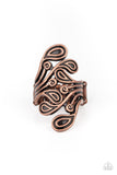 FRILL In The Blank - Copper Ring - Paparazzi Accessories Ring Bedazzle Me Pretty Mobile Fashion Boutique