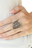 FRILL Out! - Green Ring - Paparazzi Accessories Ring Bedazzle Me Pretty Mobile Fashion Boutique