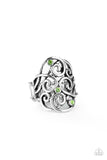 FRILL Out! - Green Ring - Paparazzi Accessories Ring Bedazzle Me Pretty Mobile Fashion Boutique