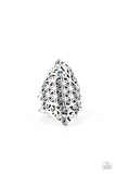 FRILL Ride - Silver Ring - Paparazzi Accessories Ring Bedazzle Me Pretty Mobile Fashion Boutique