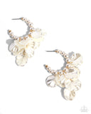 Frilly Feature - Gold Earrings - Paparazzi Accessories Earrings Bedazzle Me Pretty Mobile Fashion Boutique
