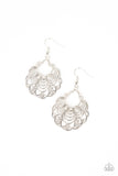 Frilly Finesse - Silver Earrings - Paparazzi Accessories Earrings Bedazzle Me Pretty Mobile Fashion Boutique