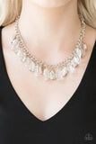 Fringe Fabulous - White Necklace - Paparazzi Accessories Necklace Bedazzle Me Pretty Mobile Fashion Boutique