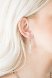 Fringe Fabulous - White Necklace - Paparazzi Accessories Necklace Bedazzle Me Pretty Mobile Fashion Boutique
