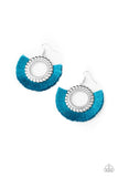 Fringe Fanatic - Blue Earrings - Paparazzi Accessories Earrings Bedazzle Me Pretty Mobile Fashion Boutique