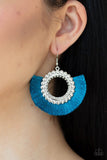 Fringe Fanatic - Blue Earrings - Paparazzi Accessories Earrings Bedazzle Me Pretty Mobile Fashion Boutique