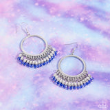 Fringe Fanfare - Blue Earrings - Paparazzi Accessories Earrings Bedazzle Me Pretty Mobile Fashion Boutique