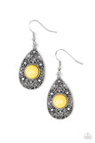 From POP To Bottom - Yellow Earrings - Paparazzi Accessories Earrings Bedazzle Me Pretty Mobile Fashion Boutique