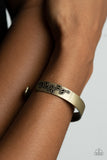 Frond Fable - Brass Bracelet - Paparazzi Accessories Bracelet Bedazzle Me Pretty Mobile Fashion Boutique