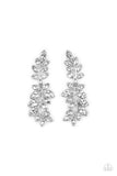 Frond Fairytale - White Post Earrings - Paparazzi Accessories Post Earrings Bedazzle Me Pretty Mobile Fashion Boutique