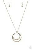 Front and EPICENTER - Brass Necklace - Paparazzi Accessories Necklace Bedazzle Me Pretty Mobile Fashion Boutique