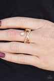 Front GLAM - Gold Ring - Paparazzi Accessories Ring Bedazzle Me Pretty Mobile Fashion Boutique