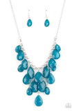 Front Row Flamboyance - Blue Necklace - Paparazzi Accessories Necklace Bedazzle Me Pretty Mobile Fashion Boutique