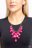 Front Row Flamboyance - Pink Necklace - Paparazzi Accessories Necklace Bedazzle Me Pretty Mobile Fashion Boutique