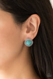 FRONTIER-Runner - Blue Earrings - Paparazzi Accessories Earrings Bedazzle Me Pretty Mobile Fashion Boutique