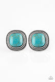 FRONTIER-Runner - Blue Earrings - Paparazzi Accessories Earrings Bedazzle Me Pretty Mobile Fashion Boutique