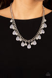 Frosted and Framed - White Necklace - Paparazzi Accessories Necklace Bedazzle Me Pretty Mobile Fashion Boutique