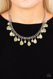 Frosted and Framed - Yellow Necklace - Paparazzi Accessories Necklace Bedazzle Me Pretty Mobile Fashion Boutique
