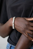 Frosted Finery - White Bracelet - Paparazzi Accessories Bracelet Bedazzle Me Pretty Mobile Fashion Boutique