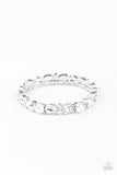 Frosted Finery - White Bracelet - Paparazzi Accessories Bracelet Bedazzle Me Pretty Mobile Fashion Boutique