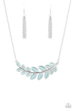 Frosted Foliage - Blue Necklace - Paparazzi Accessories Necklace Bedazzle Me Pretty Mobile Fashion Boutique