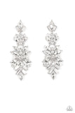 Frozen Fairytale - White Post Earrings - Paparazzi Accessories Post Earrings Bedazzle Me Pretty Mobile Fashion Boutique