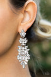 Frozen Fairytale - White Post Earrings - Paparazzi Accessories Post Earrings Bedazzle Me Pretty Mobile Fashion Boutique