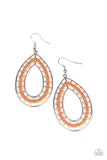 Fruity Fiesta - Orange Earrings - Paparazzi Accessories Earrings Bedazzle Me Pretty Mobile Fashion Boutique