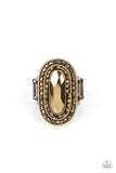 Fueled by Fashion - Brass Ring - Paparazzi Accessories Ring Bedazzle Me Pretty Mobile Fashion Boutique
