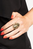 Fueled by Fashion - Brass Ring - Paparazzi Accessories Ring Bedazzle Me Pretty Mobile Fashion Boutique