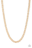 Full Court - Gold Mens Necklace - Paparazzi Accessories Mens Necklace Bedazzle Me Pretty Mobile Fashion Boutique