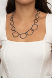Full Frame Fashion - Black Necklace - Paparazzi Accessories Necklace Bedazzle Me Pretty Mobile Fashion Boutique