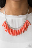 Full Of Flavor - Orange Necklace - Paparazzi Accessories Necklace Bedazzle Me Pretty Mobile Fashion Boutique