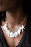 Full Of Flavor - White Necklace - Paparazzi Accessories Necklace Bedazzle Me Pretty Mobile Fashion Boutique