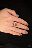 Full Of HAUTE Air - Copper Ring - Paparazzi Accessories Ring Bedazzle Me Pretty Mobile Fashion Boutique