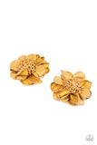 Full On Floral - Yellow Hair Clip - Paparazzi Accessories Hair Clip Bedazzle Me Pretty Mobile Fashion Boutique