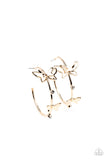 Full Out Flutter - Gold Earrings - Paparazzi Accessories Earrings Bedazzle Me Pretty Mobile Fashion Boutique