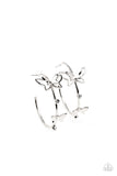 Full Out Flutter - White Earrings - Paparazzi Accessories Earrings FS-Bedazzle Me Pretty Mobile Fashion Boutique