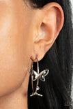 Full Out Flutter - White Earrings - Paparazzi Accessories Earrings FS-Bedazzle Me Pretty Mobile Fashion Boutique