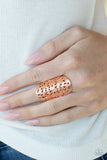Full Out Frill - Copper Ring - Paparazzi Accessories Ring Bedazzle Me Pretty Mobile Fashion Boutique