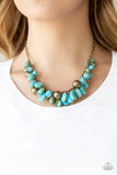 Full Out Fringe - Blue Necklace - Paparazzi Accessories Necklace Bedazzle Me Pretty Mobile Fashion Boutique