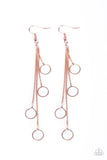 Full Swing Shimmer - Copper Earrings - Paparazzi Accessories Earrings Bedazzle Me Pretty Mobile Fashion Boutique
